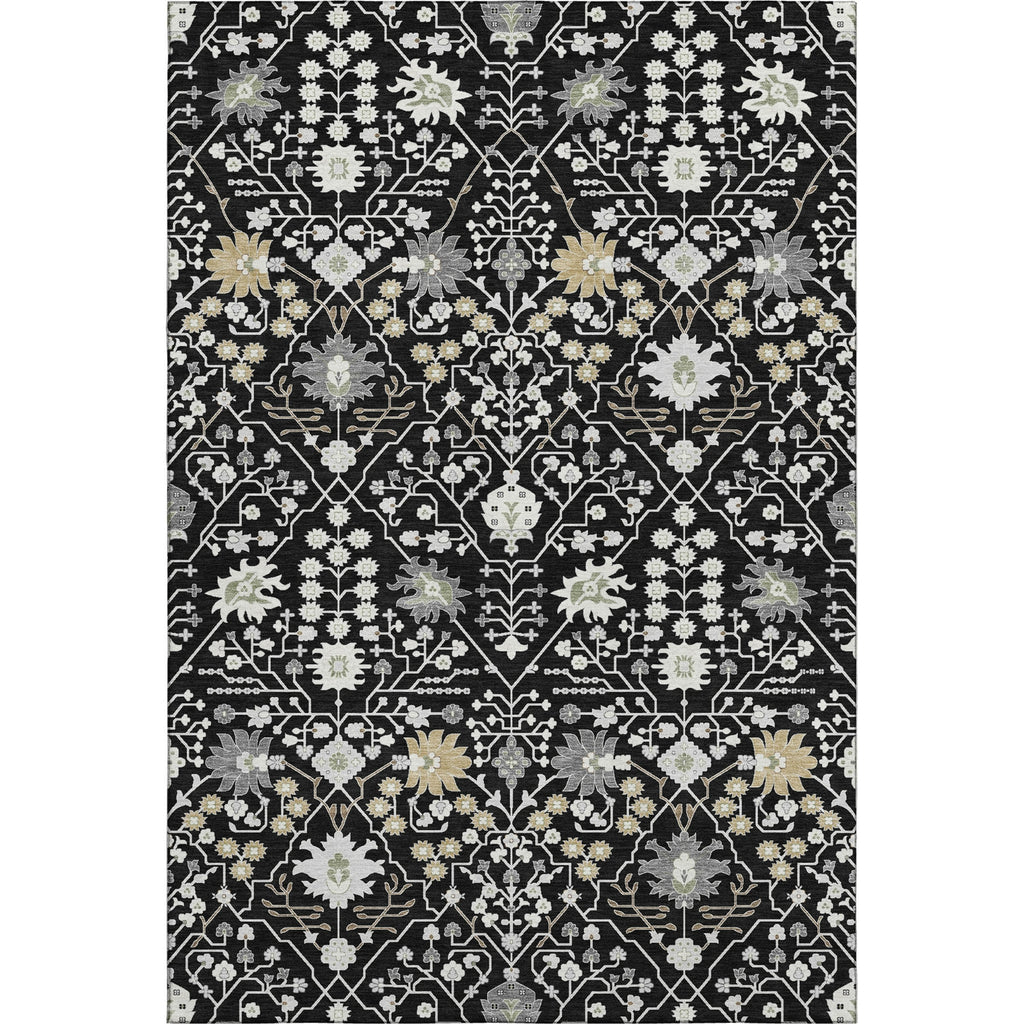Piper Looms Mayfield Oriental AMF1009 Black Machine Washable Area Rug main image