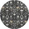 Piper Looms Mayfield Oriental AMF1009 Black Machine Washable Area Rug Round Main Image