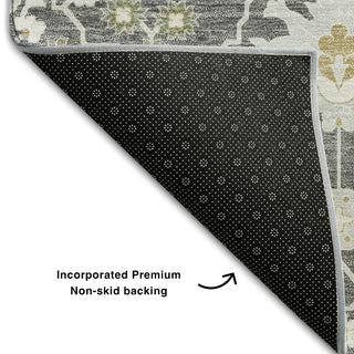 Piper Looms Mayfield Oriental AMF1009 Charcoal Machine Washable Area Rug Backing Image