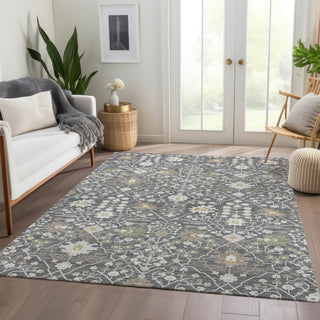Piper Looms Mayfield Oriental AMF1009 Charcoal Machine Washable Area Rug Lifestyle Image Feature