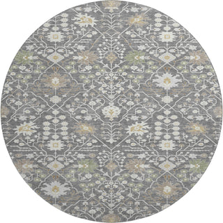Piper Looms Mayfield Oriental AMF1009 Charcoal Machine Washable Area Rug Round Main Image