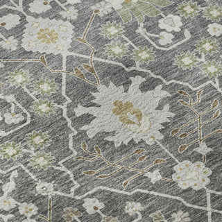 Piper Looms Mayfield Oriental AMF1009 Charcoal Machine Washable Area Rug Swatch Image