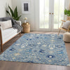 Piper Looms Mayfield Oriental AMF1009 Denim Machine Washable Area Rug Lifestyle Image Feature