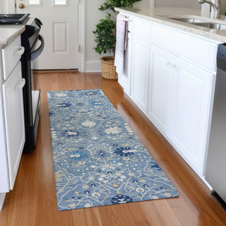Piper Looms Mayfield Oriental AMF1009 Denim Machine Washable Area Rug Runner Lifestyle Image Feature