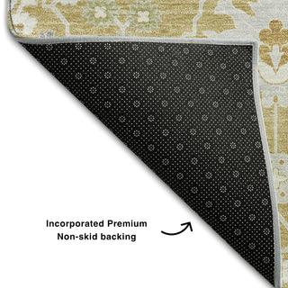 Piper Looms Mayfield Oriental AMF1009 Gold Machine Washable Area Rug Backing Image