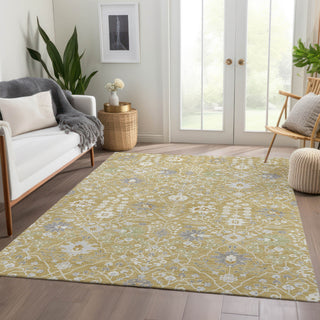 Piper Looms Mayfield Oriental AMF1009 Gold Machine Washable Area Rug Lifestyle Image Feature