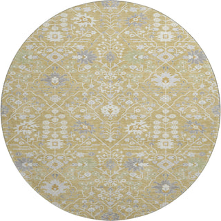 Piper Looms Mayfield Oriental AMF1009 Gold Machine Washable Area Rug Round Main Image