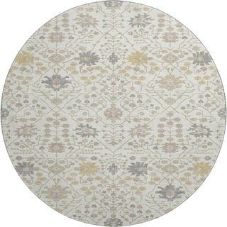 Piper Looms Mayfield Oriental AMF1009 Ivory Machine Washable Area Rug Round Main Image