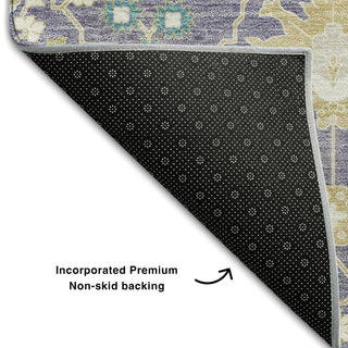 Piper Looms Mayfield Oriental AMF1009 Lavender Machine Washable Area Rug Backing Image