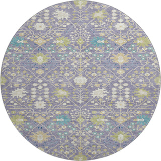 Piper Looms Mayfield Oriental AMF1009 Lavender Machine Washable Area Rug Round Main Image