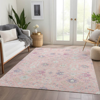 Piper Looms Mayfield Oriental AMF1009 Pink Machine Washable Area Rug Lifestyle Image Feature
