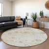 Piper Looms Mayfield Oriental AMF1009 Silver Machine Washable Area Rug Round Lifestyle Image Feature