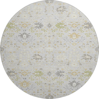 Piper Looms Mayfield Oriental AMF1009 Silver Machine Washable Area Rug Round Main Image