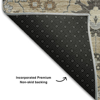 Piper Looms Mayfield Oriental AMF1009 Taupe Machine Washable Area Rug Backing Image