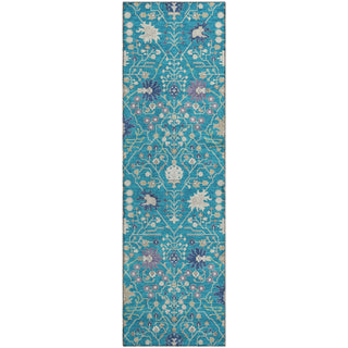 Piper Looms Mayfield Oriental AMF1009 Teal Machine Washable Area Rug Runner Main Image
