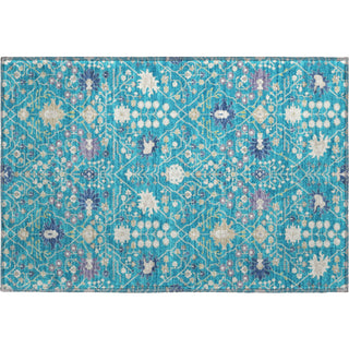 Piper Looms Mayfield Oriental AMF1009 Teal Machine Washable Area Rug Scatter Main Image