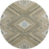 Piper Looms Mayfield Tribal AMF1010 Beige Machine Washable Area Rug Round Main Image