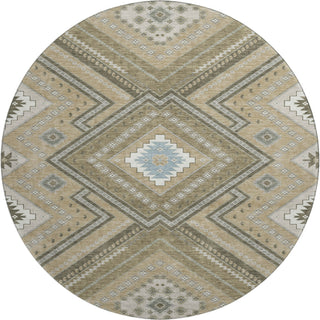 Piper Looms Mayfield Tribal AMF1010 Beige Machine Washable Area Rug Round Main Image