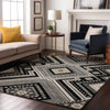 Piper Looms Mayfield Tribal AMF1010 Black Machine Washable Area Rug Lifestyle Image Feature