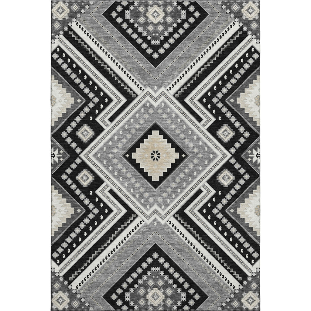 Piper Looms Mayfield Tribal AMF1010 Black Machine Washable Area Rug main image