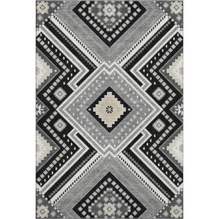 Piper Looms Mayfield Tribal AMF1010 Black Machine Washable Area Rug main image