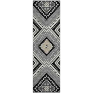 Piper Looms Mayfield Tribal AMF1010 Black Machine Washable Area Rug Runner Main Image