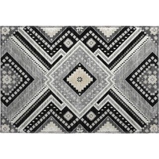 Piper Looms Mayfield Tribal AMF1010 Black Machine Washable Area Rug Scatter Main Image