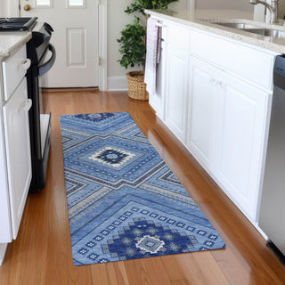 Piper Looms Mayfield Tribal AMF1010 Blue Machine Washable Area Rug Runner Lifestyle Image Feature