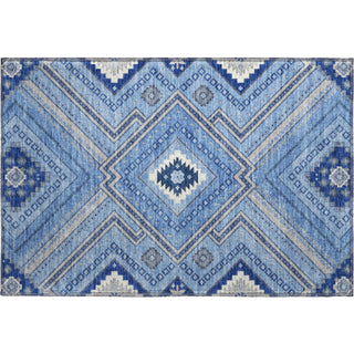 Piper Looms Mayfield Tribal AMF1010 Blue Machine Washable Area Rug Scatter Main Image