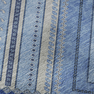 Piper Looms Mayfield Tribal AMF1010 Blue Machine Washable Area Rug Swatch Image