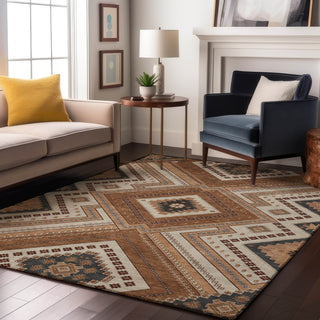 Piper Looms Mayfield Tribal AMF1010 Copper Machine Washable Area Rug Lifestyle Image Feature
