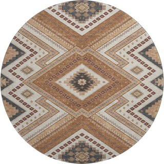 Piper Looms Mayfield Tribal AMF1010 Copper Machine Washable Area Rug Round Main Image