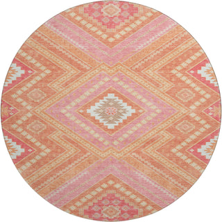 Piper Looms Mayfield Tribal AMF1010 Coral Machine Washable Area Rug Round Main Image
