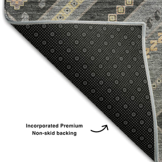 Piper Looms Mayfield Tribal AMF1010 Gray Machine Washable Area Rug Backing Image