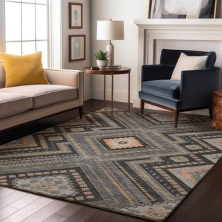 Piper Looms Mayfield Tribal AMF1010 Gray Machine Washable Area Rug Lifestyle Image Feature