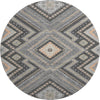Piper Looms Mayfield Tribal AMF1010 Gray Machine Washable Area Rug Round Main Image