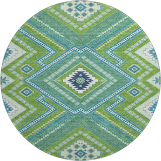 Piper Looms Mayfield Tribal AMF1010 Lime Machine Washable Area Rug Round Main Image