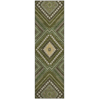 Piper Looms Mayfield Tribal AMF1010 Olive Machine Washable Area Rug Runner Main Image