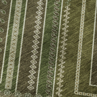 Piper Looms Mayfield Tribal AMF1010 Olive Machine Washable Area Rug Swatch Image