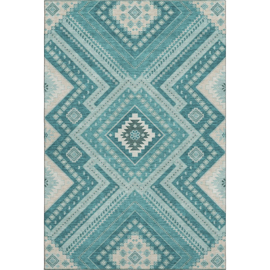 Piper Looms Mayfield Tribal AMF1010 Teal Machine Washable Area Rug main image