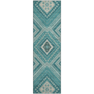 Piper Looms Mayfield Tribal AMF1010 Teal Machine Washable Area Rug Runner Main Image