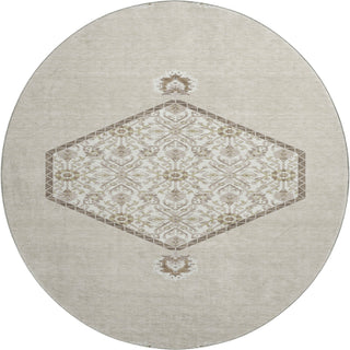 Piper Looms Mayfield Oriental AMF1011 Beige Machine Washable Area Rug Round Main Image