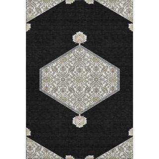Piper Looms Mayfield Oriental AMF1011 Black Machine Washable Area Rug main image