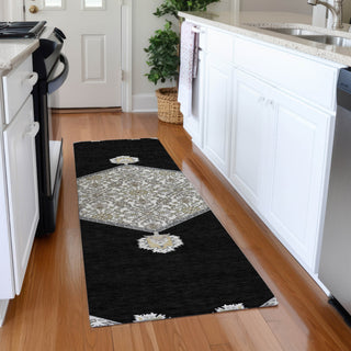 Piper Looms Mayfield Oriental AMF1011 Black Machine Washable Area Rug Runner Lifestyle Image Feature