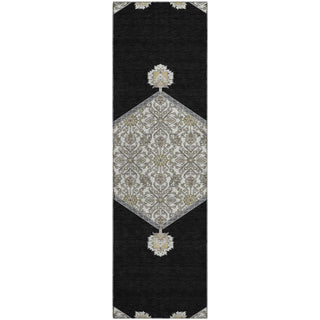 Piper Looms Mayfield Oriental AMF1011 Black Machine Washable Area Rug Runner Main Image
