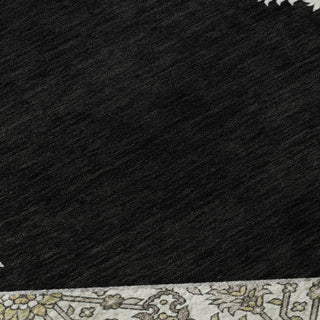 Piper Looms Mayfield Oriental AMF1011 Black Machine Washable Area Rug Swatch Image