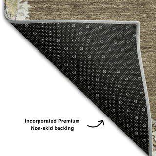 Piper Looms Mayfield Oriental AMF1011 Brown Machine Washable Area Rug Backing Image