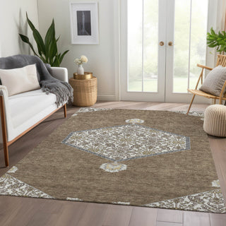 Piper Looms Mayfield Oriental AMF1011 Brown Machine Washable Area Rug Lifestyle Image Feature