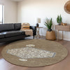 Piper Looms Mayfield Oriental AMF1011 Brown Machine Washable Area Rug Round Lifestyle Image Feature