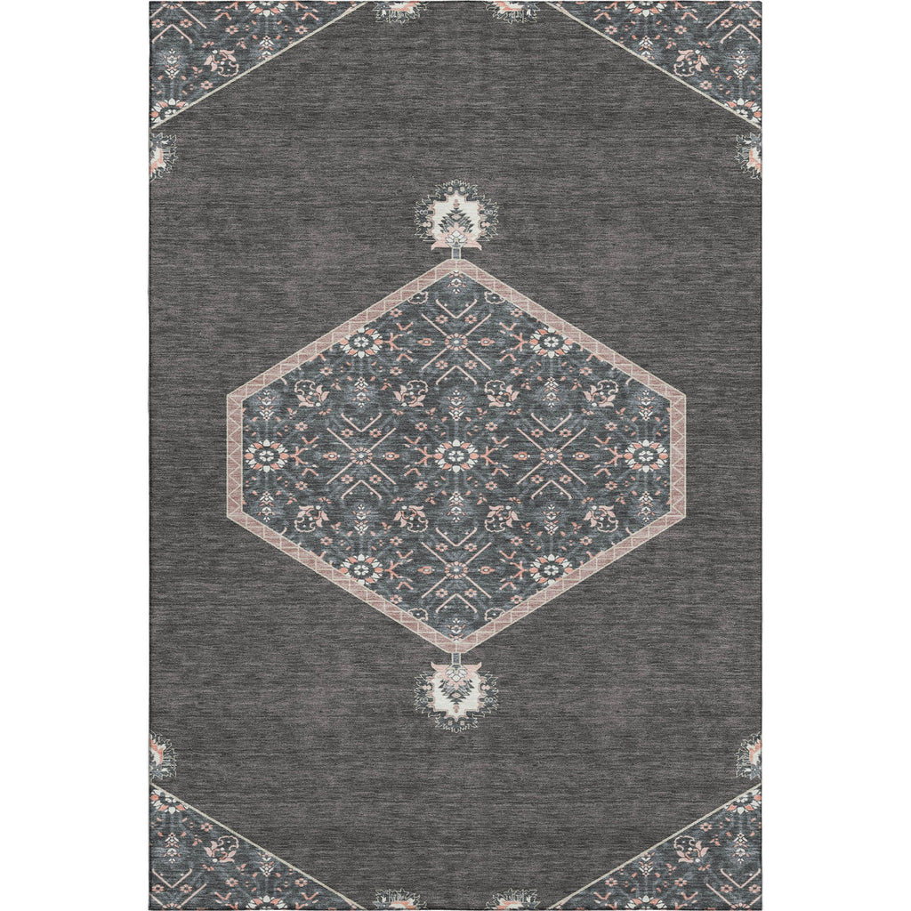 Piper Looms Mayfield Oriental AMF1011 Charcoal Machine Washable Area Rug main image
